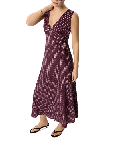 Whistles Petites Mini Spot Sleeveless Dress In Brown