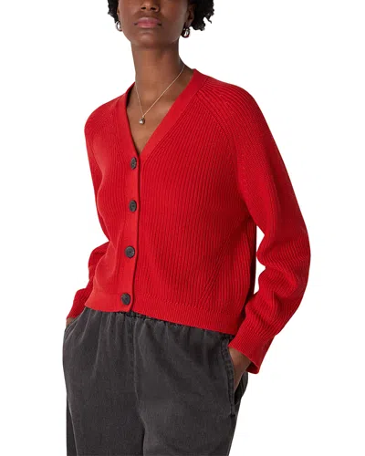 Whistles Petites V Neck Cardigan In Red