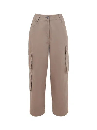Whistles Phoebe Casual Utility Trouser In Taupe