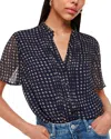 Whistles Spotted Hoop Frill Blouse, Size 10 In Navy/multi