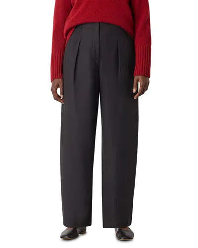 Whistles Pleat Front Barrel Pants In Black