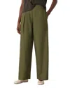 Whistles Pleat Front Barrel Trousers In Green