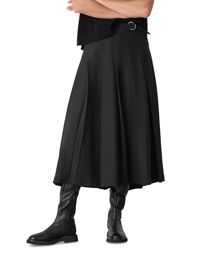 Whistles Pleated Kilt Skirt In Black