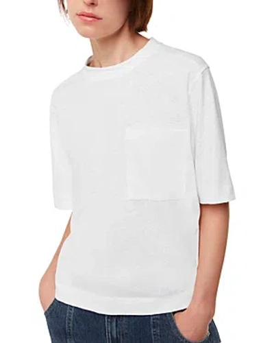Whistles Linen Pocket Blend Tee In White