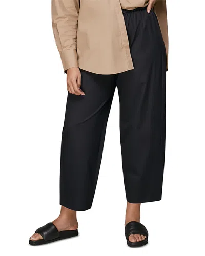 Whistles Poplin Barrel Leg Trousers In Black