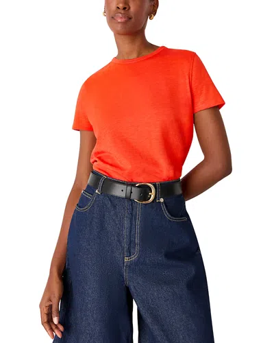 Whistles Posie Double Trim Tee In Red