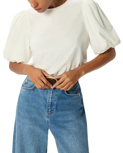 Whistles Puff Sleeve Detail Tee In White