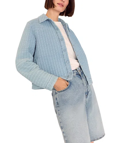 Whistles Quilted Chambray Jacket In Blue