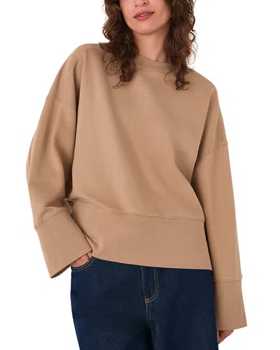Whistles Rib Cuff Jersey Sweater In Brown