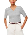 WHISTLES RIBBED ELBOW SLEEVE TOP