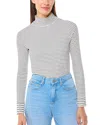 Whistles Ribbed High Neck Top In Ivory/multi