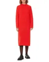 Whistles Ribbed Knit Midi Sweater Dress In Red