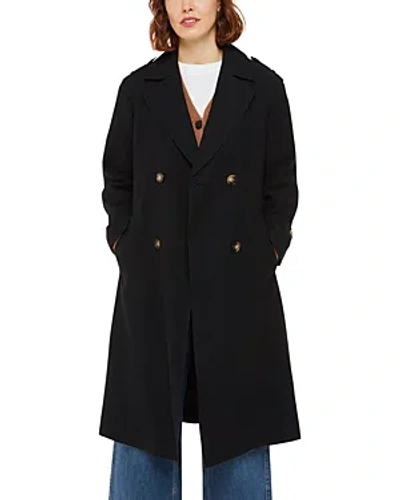 Whistles Riley Trench Coat In Black