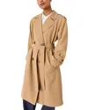 Whistles Riley Trench Coat In Neutral