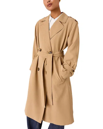 Whistles Riley Trench Coat In Neutral