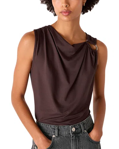 Whistles Ring Detail Sleeveless Top In Brown
