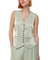 Whistles Rita Luxe Vest In Sage Green