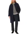 Whistles Romy Boucle Coat In Navy