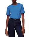 Whistles Rosa Cotton Double Trim Tee In Blue