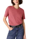 Whistles Rosa Double Trim Tee In Dark Pink