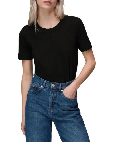 Whistles Rosa Double Trim T-shirt In Black