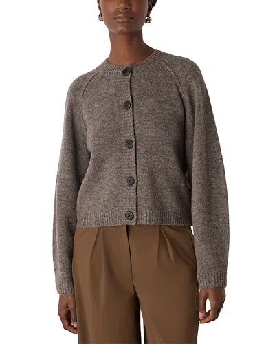 Whistles Round Neck Cardigan In Brown