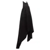 Whistles Round Neck Flare Hi Low Long Gown Dress In Black