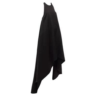 Whistles Round Neck Flare Hi Low Long Gown Dress In Black