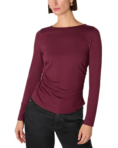 Whistles Ruched Side Top In Brown