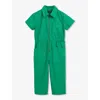 Whistles Girls Green Kids Ryley Short-sleeved Cotton Jumpsuit 3-12 Years In Green