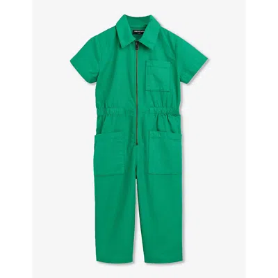 Whistles Girls Green Kids Ryley Short-sleeved Cotton Jumpsuit 3-12 Years
