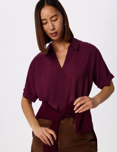 Whistles Womens Purple Sasha Collared Relaxed-fit Woven Shirt