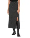 Whistles Scattered Hearts Midi Skirt In Black/multi
