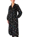Whistles Scattered Hoops Midi Dress In Black/multi
