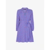 Whistles Womens Multi-coloured Scattered Petal-print Woven Mini Dress In Multi-coloured