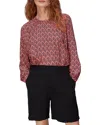 Whistles Sea Tree Print Blouse In Multicolor