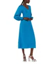 Whistles Serpent Jacquard Midi Dress In Blue