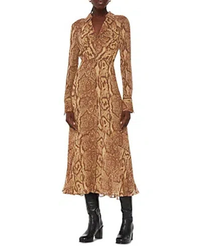 Whistles Serpent Print Midi Dress In Snake Print