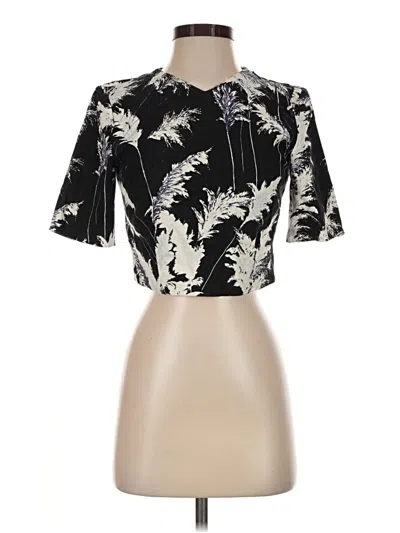 Pre-owned Whistles Short Sleeve Blouse In Black