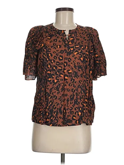 Pre-owned Whistles Short Sleeve Blouse In Brown