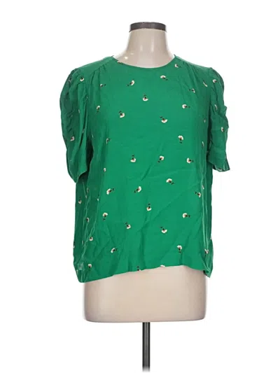 Pre-owned Whistles Short Sleeve Blouse In Green