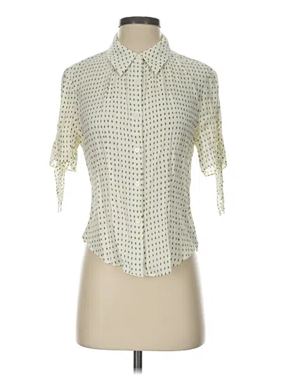 Pre-owned Whistles Short Sleeve Blouse In Ivory