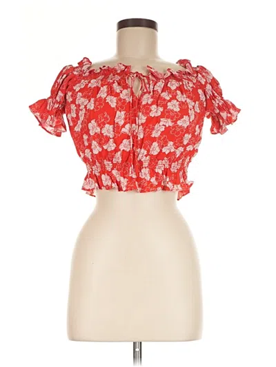 Pre-owned Whistles Short Sleeve Blouse In Red