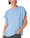 Whistles Womens Blue Short-sleeved Round-neck Woven Top In Blue