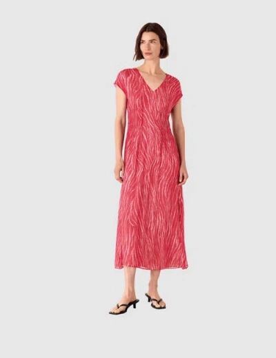 Whistles Womens Multi-coloured Zebra-texture Short-sleeve Woven Midi Dress