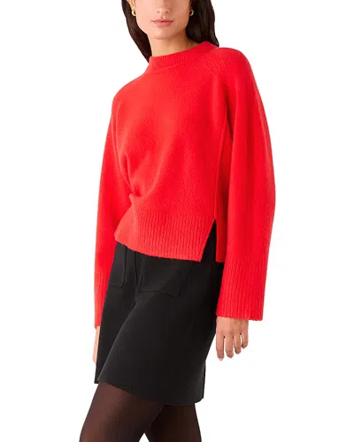 Whistles Wool Mix Side Split Knit In Red
