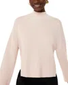 Whistles Side Split Wool Blend Mock Neck Knit Sweater In Ivory
