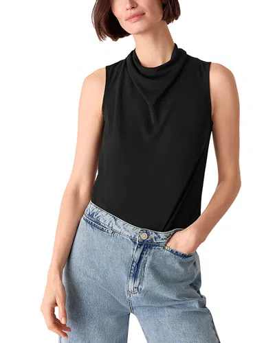 Whistles Sleeveless Cowlneck Top In Black