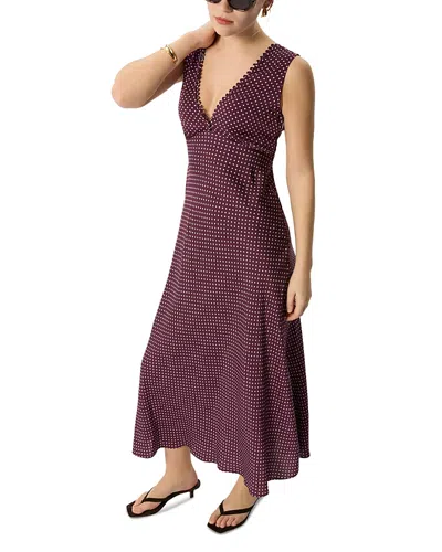 Whistles Womens Multi-coloured Sleeveless Mini-spot Woven Midi Dress