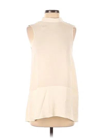 Pre-owned Whistles Sleeveless Silk Top Ivory High Neck Tops In White